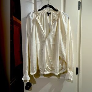 Banana Republic silk peasant blouse Xl